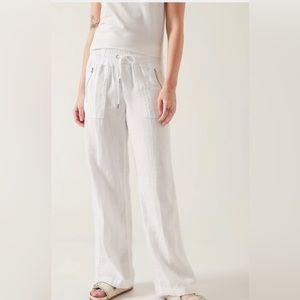 Athleta Cabo Linen Wide Leg Pants 18